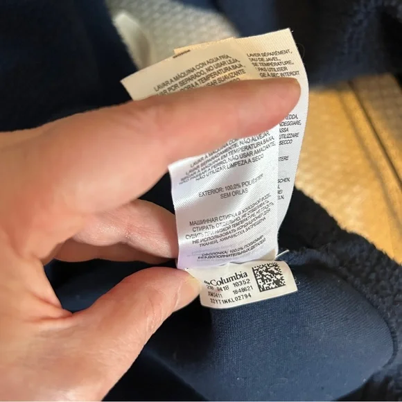 COLUMBIA Men's Helvetia II Half Snap Navy Performance Fleece Jacket Large - Picture 8 of 8